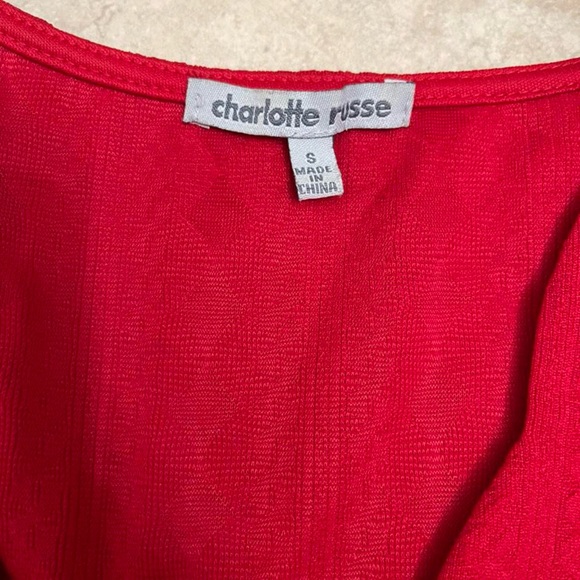 Charlotte Russe Red Peplum Blouse - Picture 4 of 4